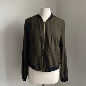BAGATELLE Olive Bomber Jacket Womens Sz Medium Utility Full Zip